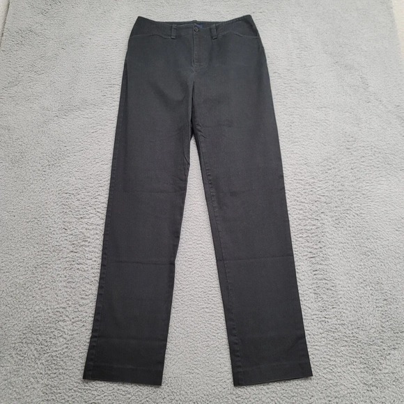 Chaps Pants Womens 4 Black Straight Dress Slacks Casual Flat Front‎ Pockets Work - Picture 1 of 11